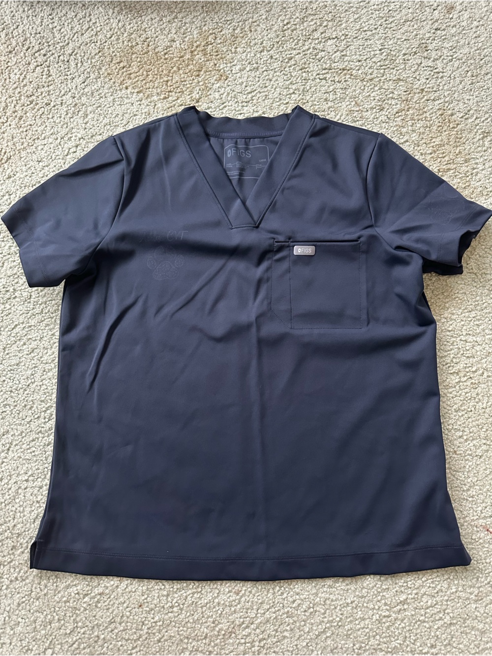 FIGS FORMX NAVY Catarina Scrub Top- SIZE LARGE